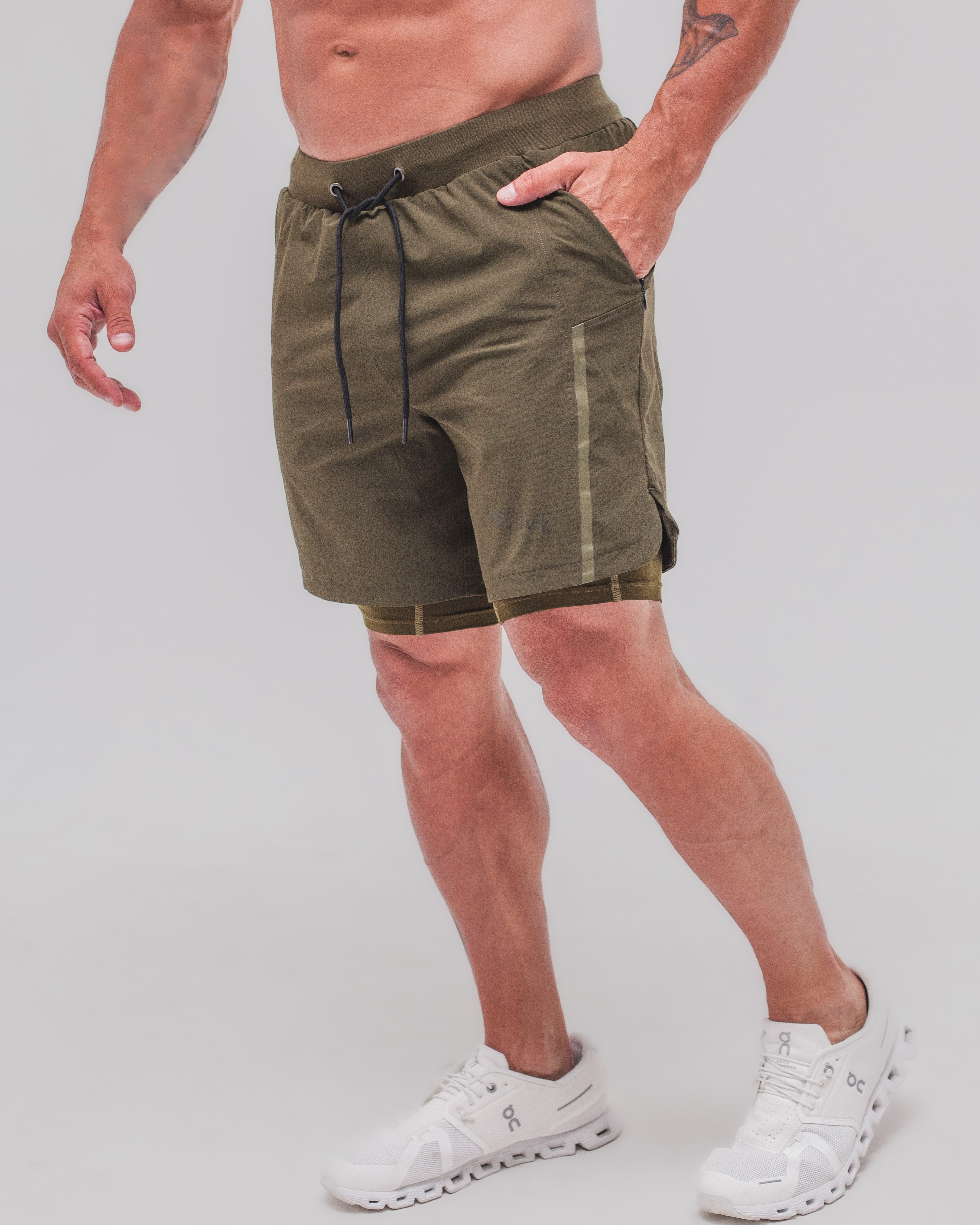 Hybrid 2-In-1 - Olive Shorts